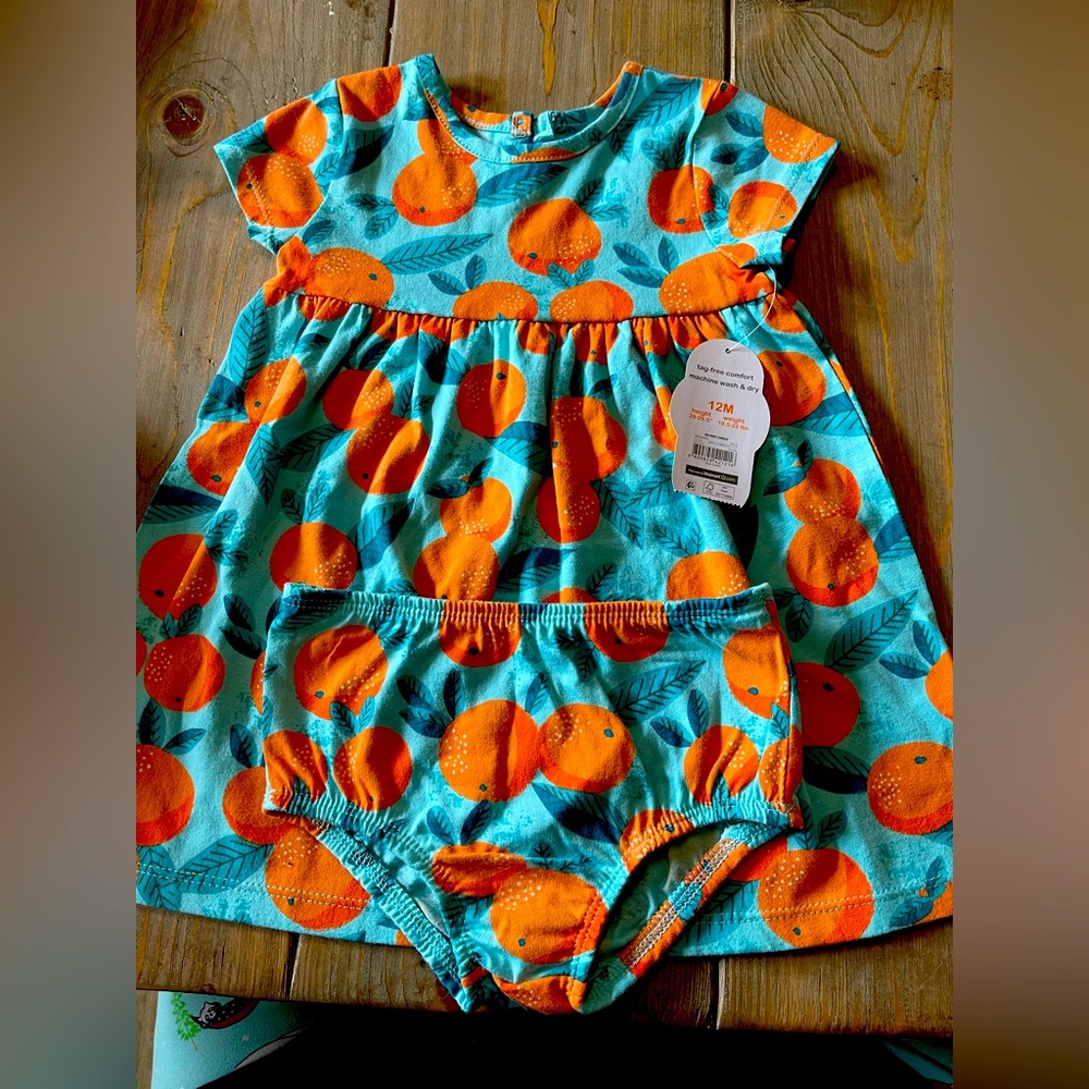 12 Month Beautiful Dress with matching bottoms